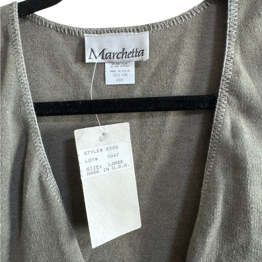 Marchetta Open Front Tie Vest Gray Women’s Large NWT Minimalist USA - Picture 3 of 8